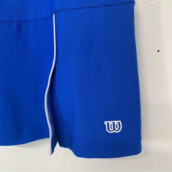 Wilson‎ Skirt Skort Large  Tennis Short Blue Pleat Pull On  Stretch Activewear - Picture 2 of 9